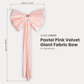 Velvet Giant Fabric Bow for Backdrop Pastel Pink infographic
