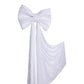 Velvet Giant Fabric Bow for Backdrop White bow strand spread out
