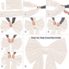 Velvet Giant Backdrop Bow Ivory assembly steps infographic