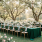 Outdoor Garden Wedding with Velvet King 108"x156" Rectangular Tablecloth Emerald Green