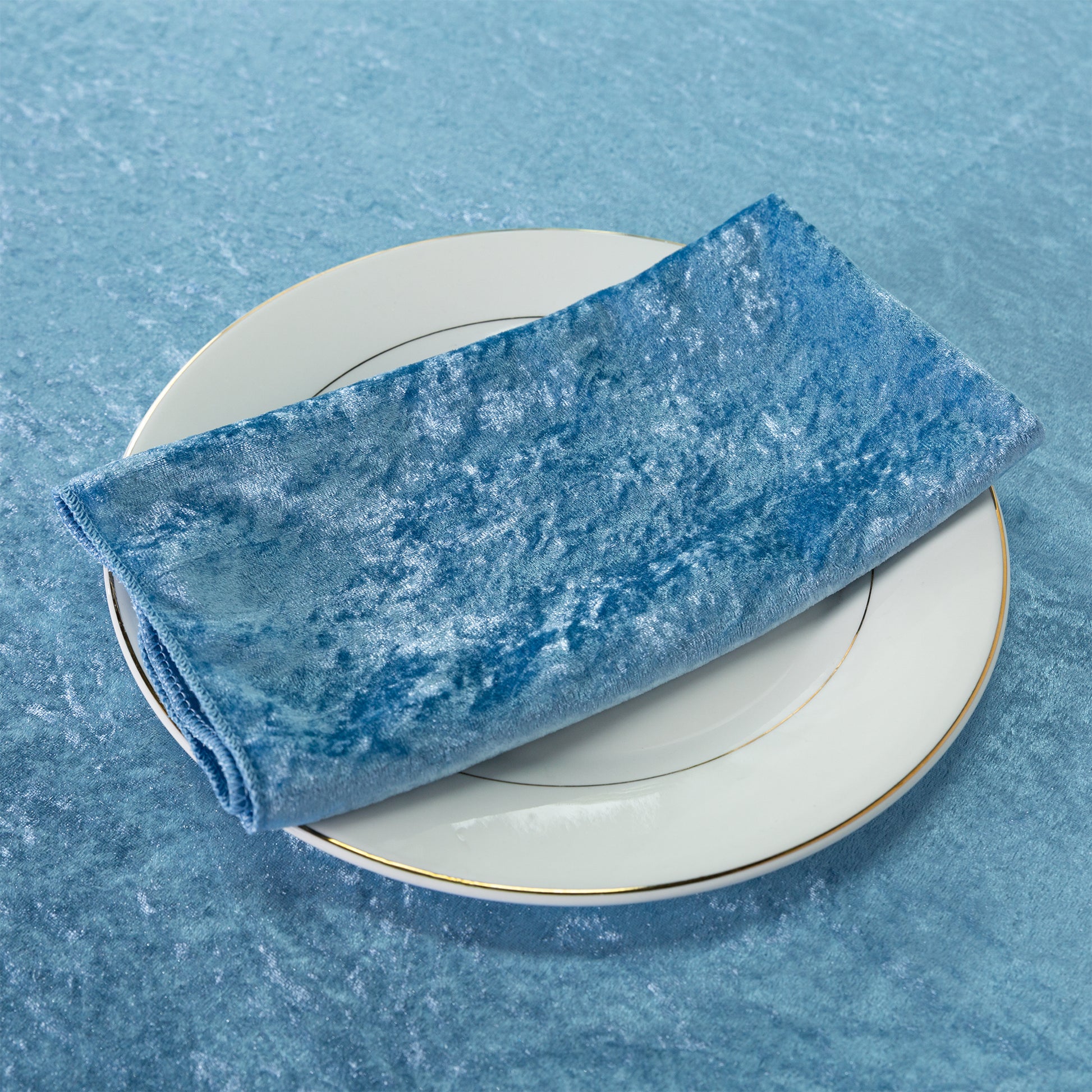 Velvet 20"x20" Linen Napkin - Steele Blue