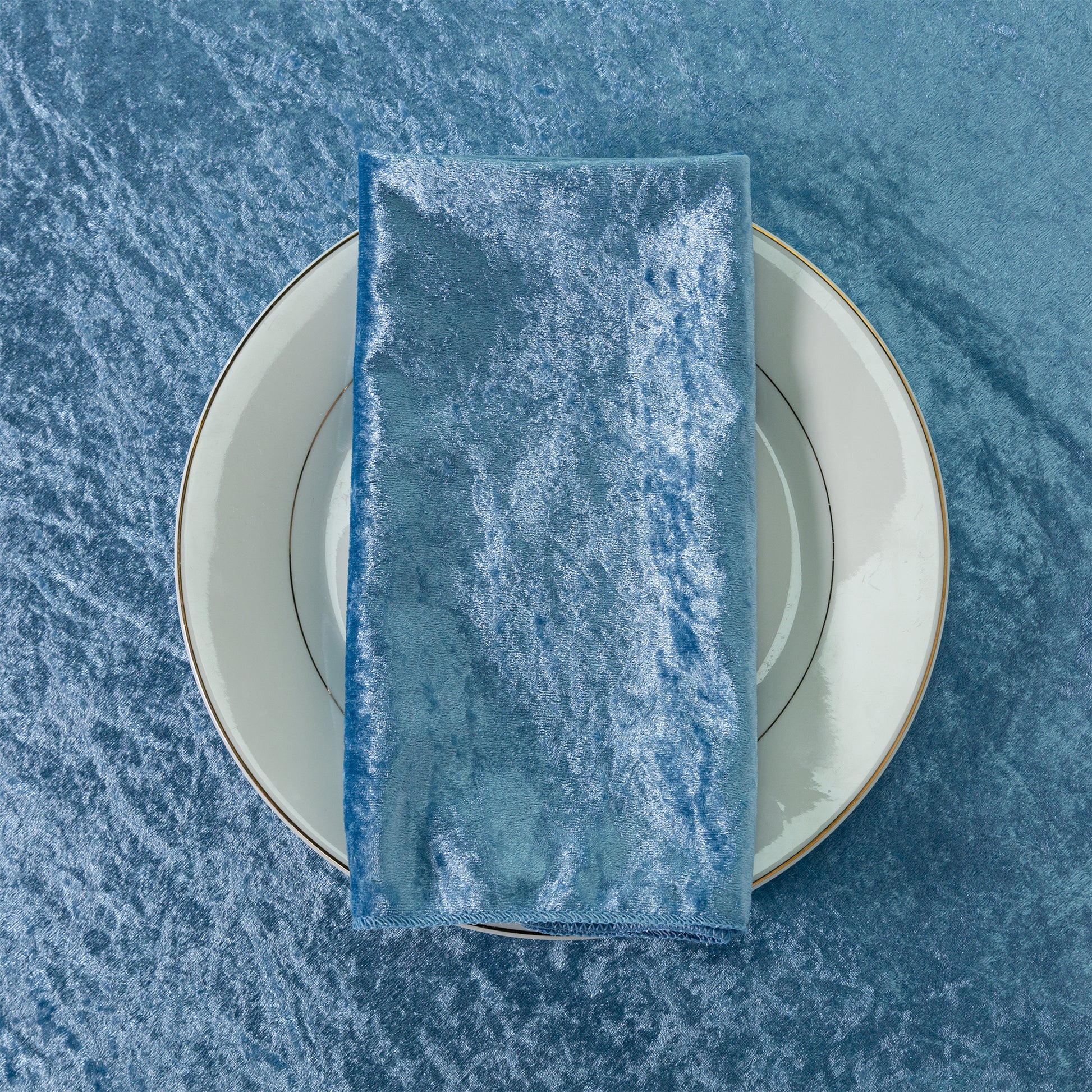 Velvet 20"x20" Linen Napkin - Steele Blue