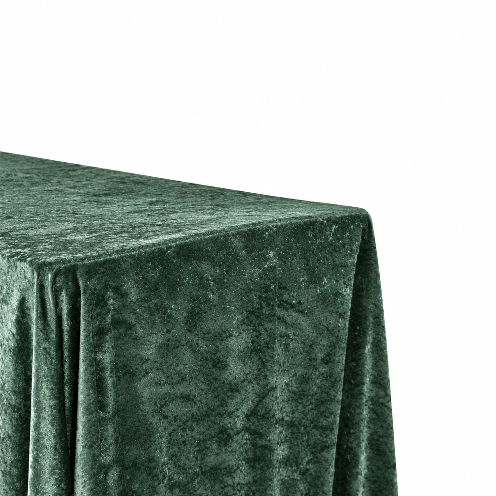 Velvet 90"x132" Rectangular Tablecloth Eucalyptus close up