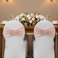 Velvet Ruffle Stretch Chair Band - Blush/Rose Gold