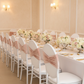 Velvet Ruffle Stretch Chair Band - Blush/Rose Gold