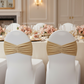 Velvet Ruffle Stretch Chair Band - Champagne detail