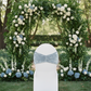 Velvet Ruffle Stretch Chair Band - Dusty Blue