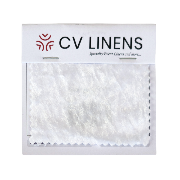 Velvet Swatch Card – White | CV Linens™
