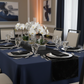 Velvet Table Runner - Black | napkin | charger plate | wine goblets |