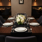 Velvet Table Runner - Black | napkin | charger plate | wine goblets |