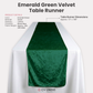 Velvet Table Runner Emerald Green infographic