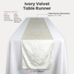 Velvet Table Runner Ivory infographic