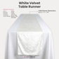 Velvet Table Runner White infographic