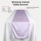 Velvet Table Runner Wisteria infographic