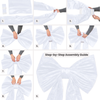 Velvet Giant Fabric Bow White assembly steps infographic