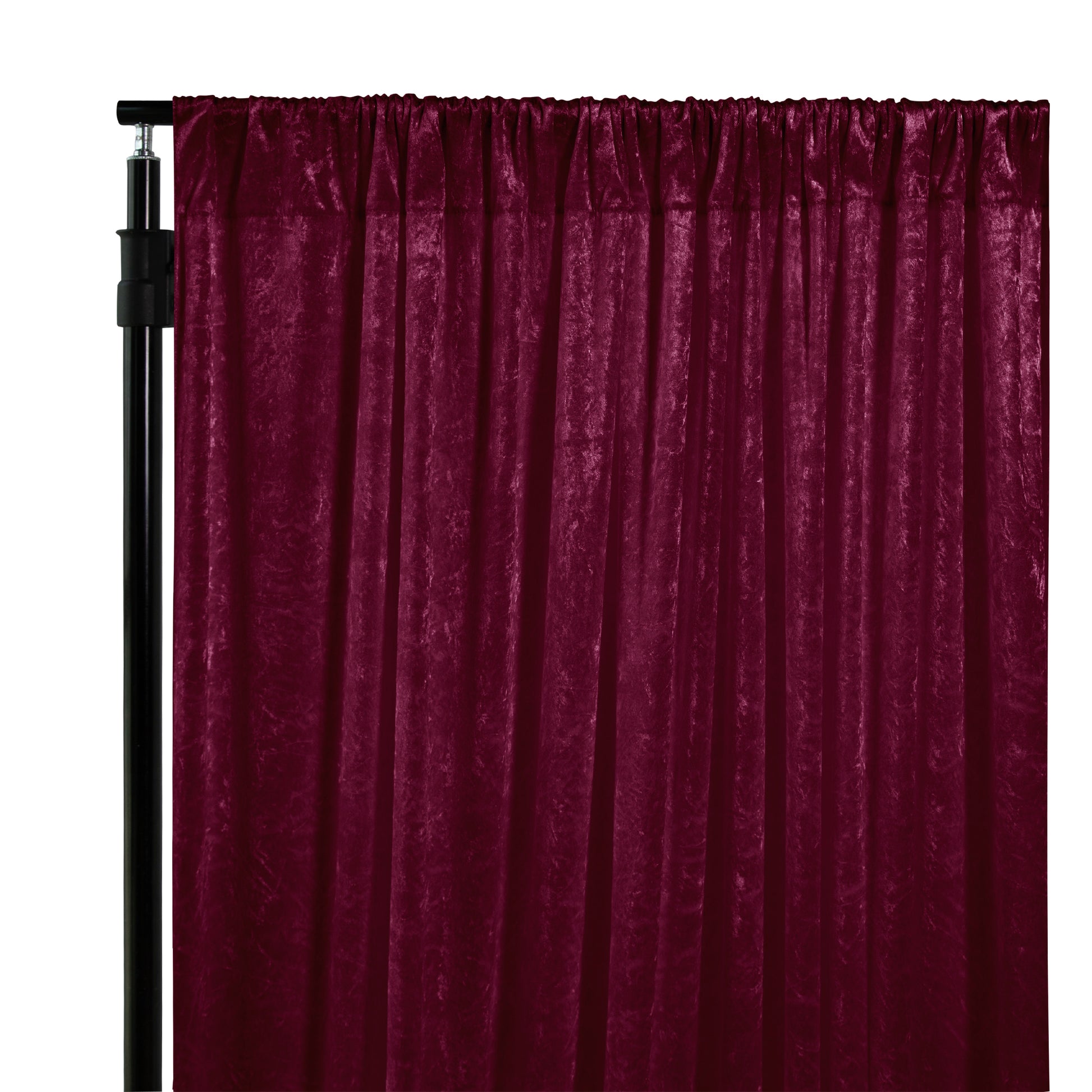 Velvet 10ft H x 52" W Drape/Backdrop Curtain Panel - Cabernet