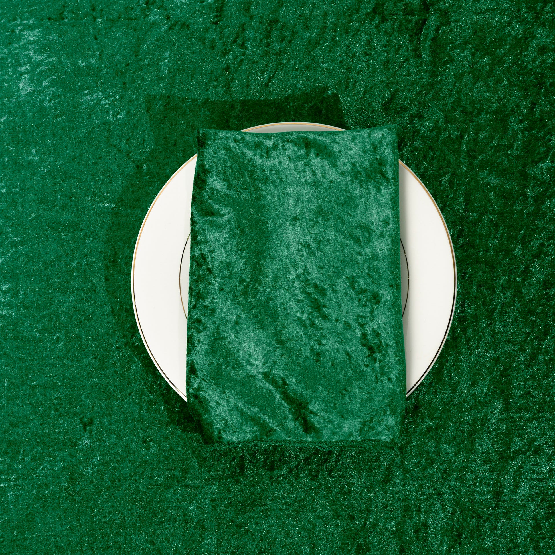 Velvet 20"x20" Linen Napkin - Forest Green