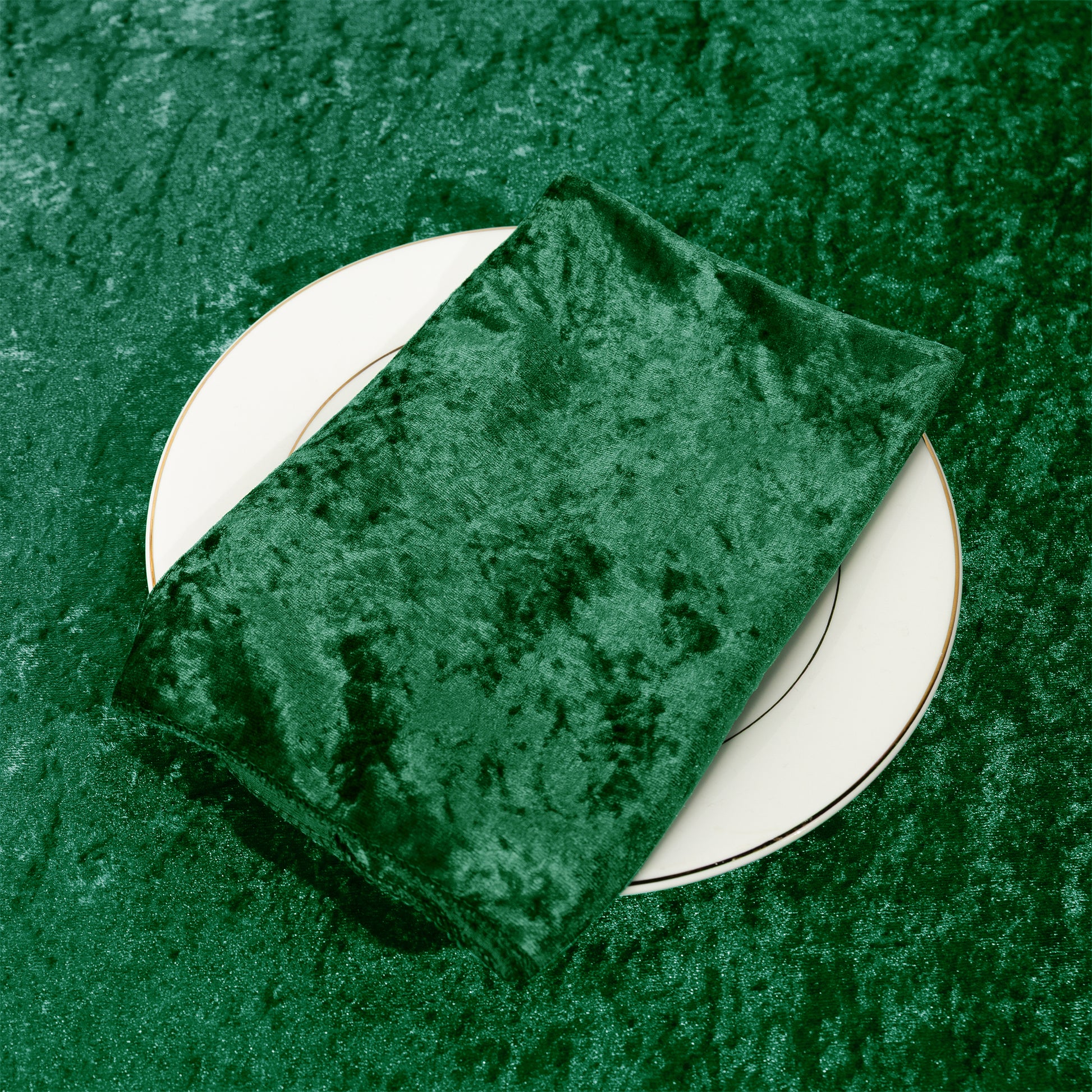 Velvet 20"x20" Linen Napkin - Forest Green