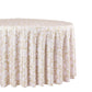 Vintage Lace Print Scuba Round Tablecloth Champagne/White close up