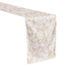 Vintage Lace Print Scuba Table Runner Champagne/White angled view