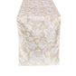 Vintage Lace Print Scuba Table Runner Champagne/White