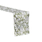 Vintage Lace Print Scuba Table Runner Olive Green/White angled view