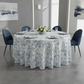 Vintage Mediterranean 132" Round Tablecloth for indoor corporate dinner