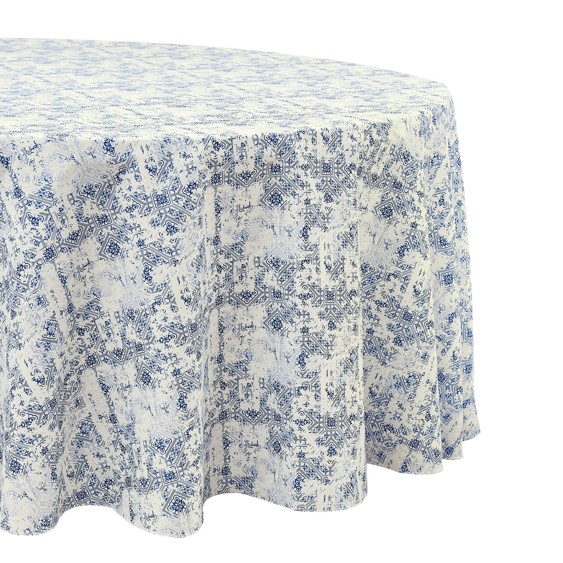 Vintage Mediterranean 132" Round Tablecloth 