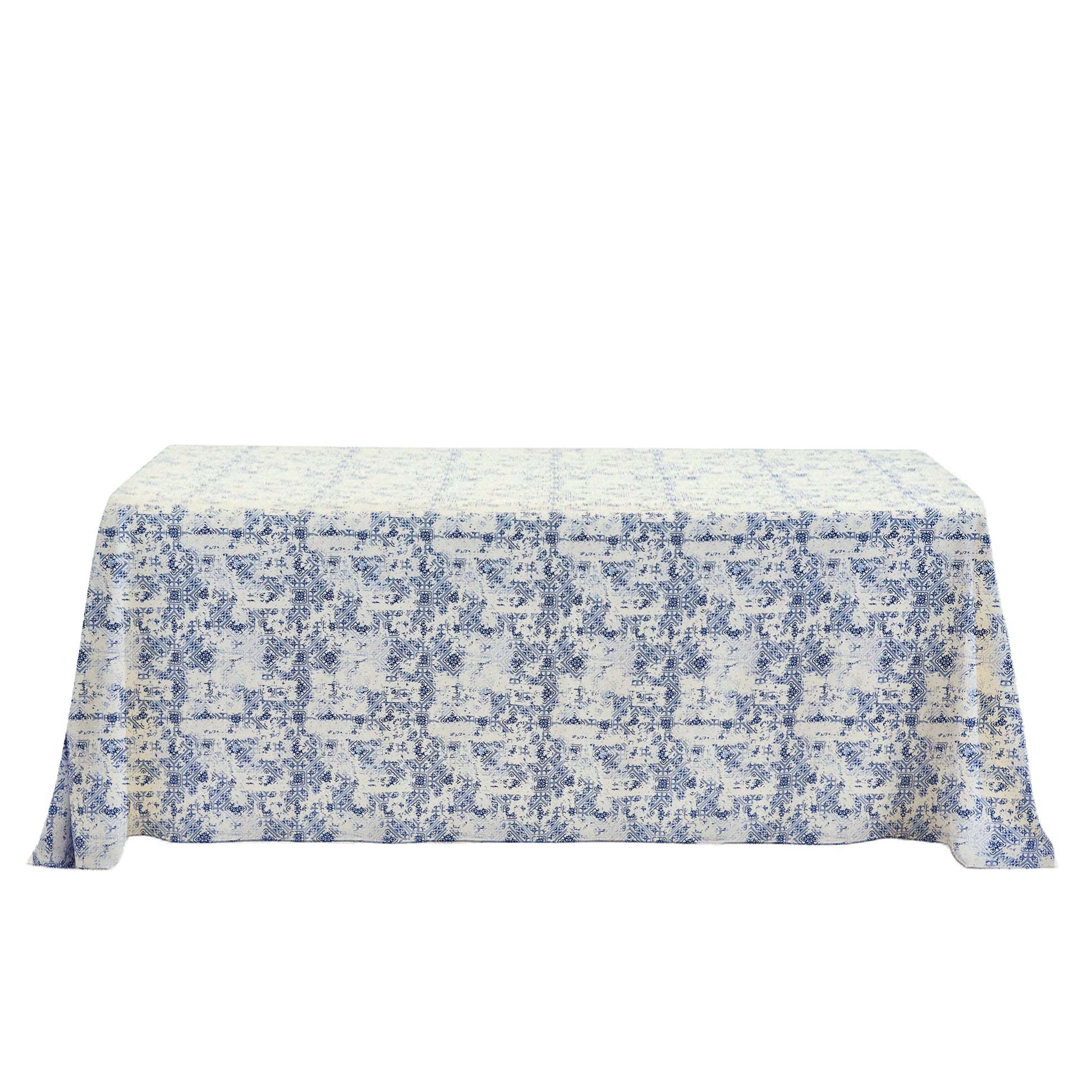 Vintage Mediterranean Print Rectangular Tablecloth 108"x156" full view