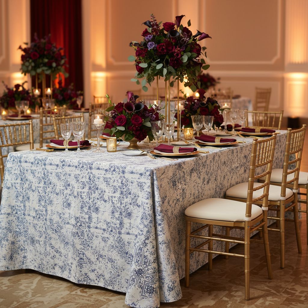 Vintage Mediterranean Rectangular 90"x132" Tablecloth