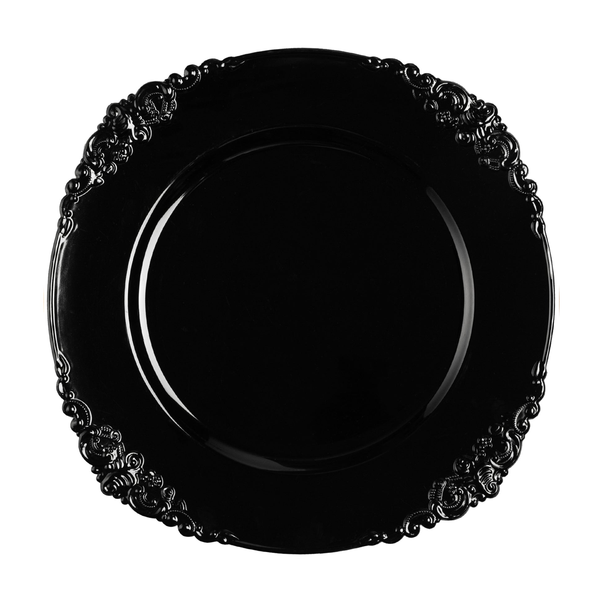 Vintage Round Charger Plate - Black