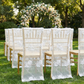 Vintage Veil Chiavari Chair Full Back Cover White outdoor on gold chiavari chairs