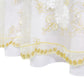 Vintage Veil Embroidery 108" Round Tablecloth/Overlay Topper Gold/Ivory edge close