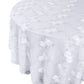 Vintage Veil Embroidery 108" Round Tablecloth/Overlay Topper White top view
