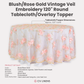 Vintage Veil Embroidery 120" Round Tablecloth/Overlay Topper Blush/Rose Gold infographic showing product dimensions
