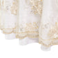 Vintage Veil Embroidery 120" Round Tablecloth/Overlay Topper Champagne edge details
