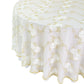 Vintage Veil Embroidery 120" Round Tablecloth/Overlay Topper Gold/Ivory side view