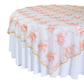 Vintage Veil Embroidery 90"x90" Square Table Overlay Topper Blush/Rose Gold