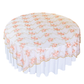 Vintage Veil Embroidery 90"x90" Square Table Overlay Topper Blush/Rose Gold top view
