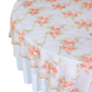 Vintage Veil Embroidery 90"x90" Square Table Overlay Topper Blush/Rose Gold top view