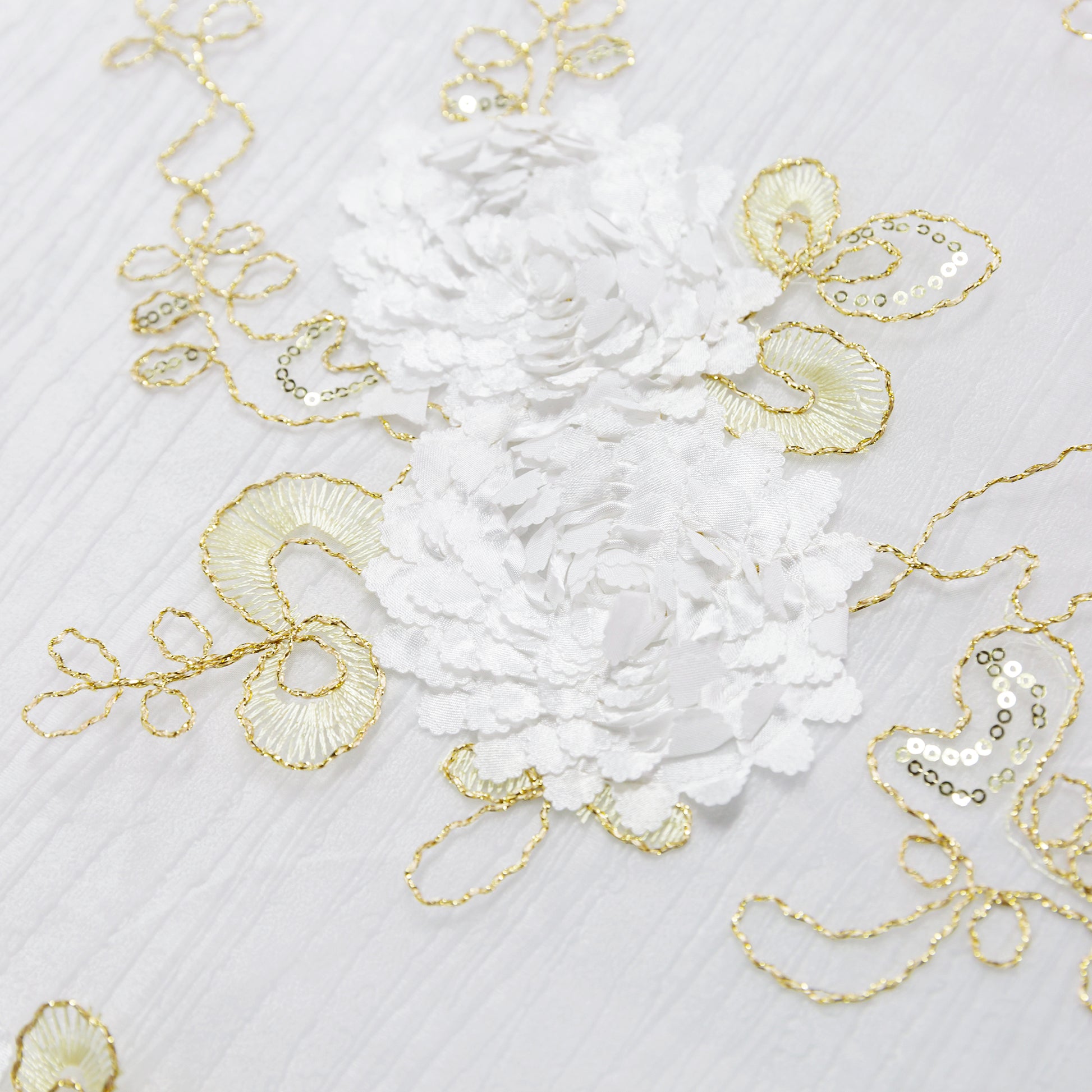 Vintage Veil Embroidery Gold/Ivory fabric