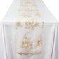 Vintage Veil Embroidery Table Runner Champagne end hang over