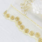 Vintage Veil Embroidery Table Runner Gold/Ivory close up view