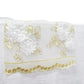 Vintage Veil Embroidery Table Runner Gold/Ivory end view