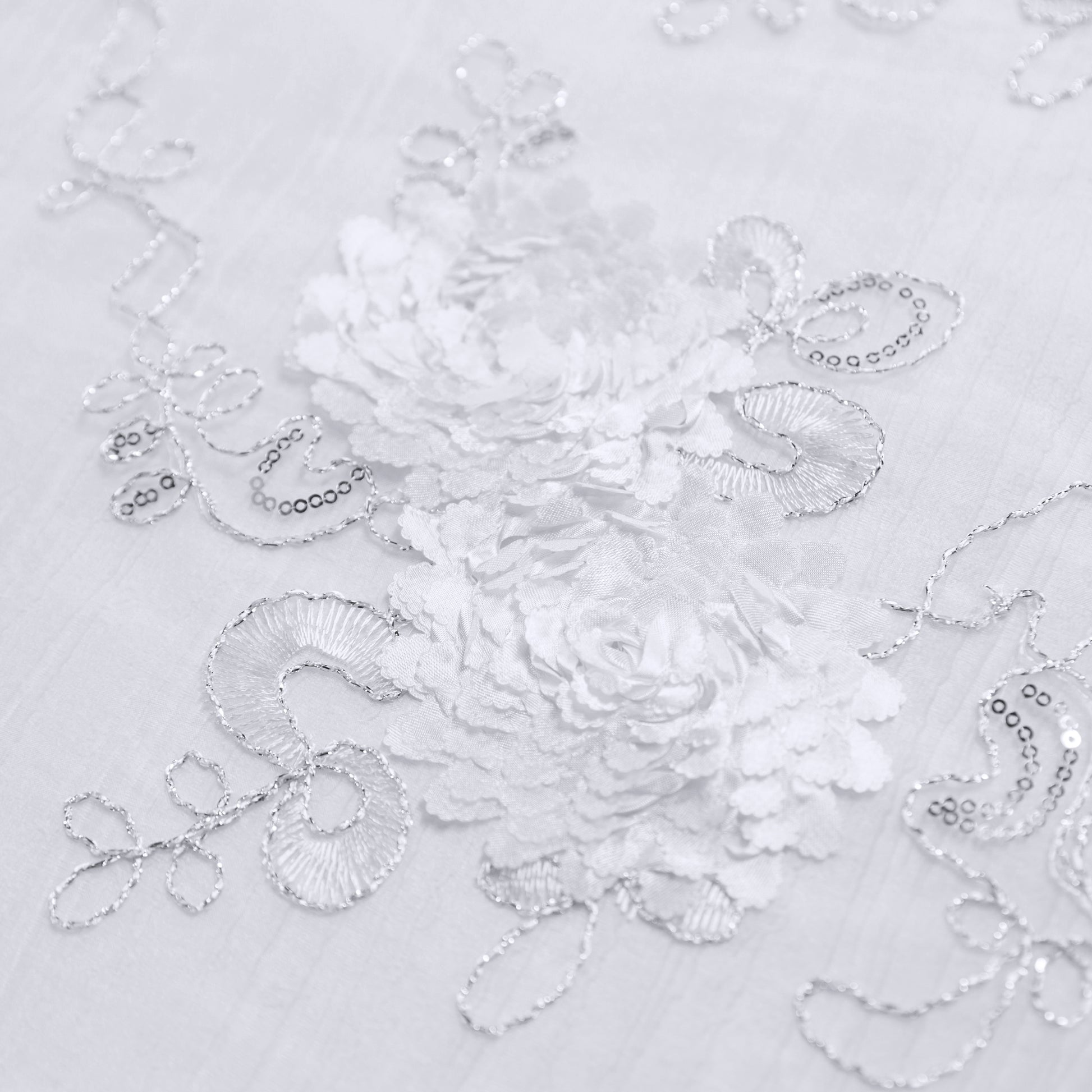 Vintage Veil Embroidery White fabric