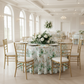 wedding celebration with Watercolor Floral 120" Round Tablecloth - Green