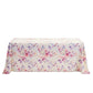 Watercolor Floral Print Rectangular Tablecloth 108"x156" Pink full view