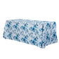 Watercolor Floral Rectangular 90"x132" Tablecloth Blue angled view
