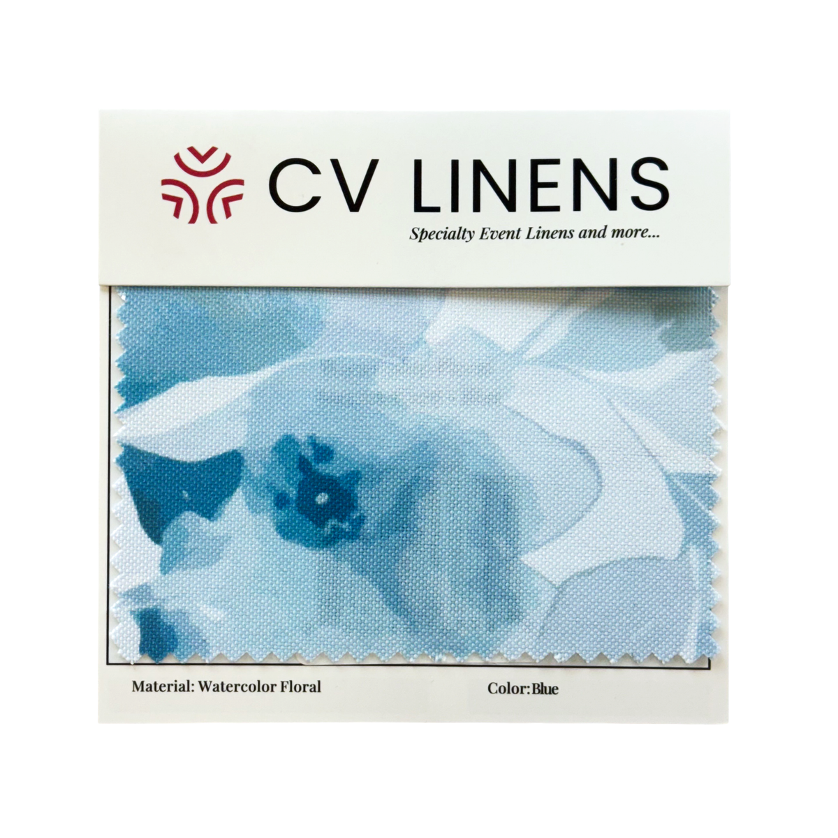 Watercolor Floral Swatch Card - Blue - CV Linens™