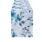 Watercolor Floral Table Runner Blue front view